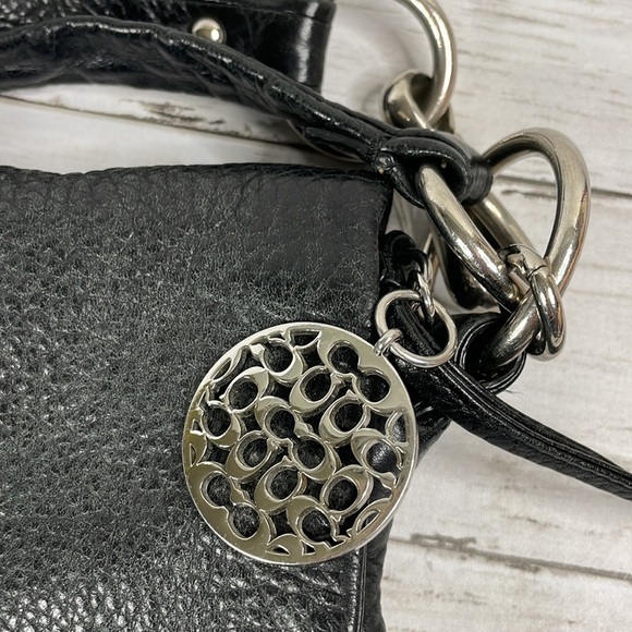 Coach Black Pebbled Leather Foldover Convertible Saddlebag Crossbody/Shoulderbag - Picture 3 of 11